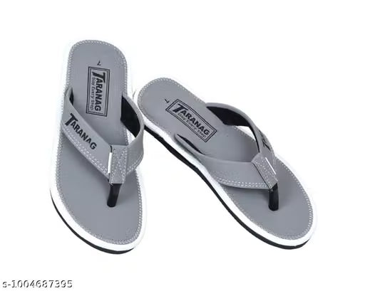 Men Flip Flops for Men | Comfortable Daily Wear Slippers | Soft Lightweight Rubber Chappal | Grey Casual Flip Flops for Men