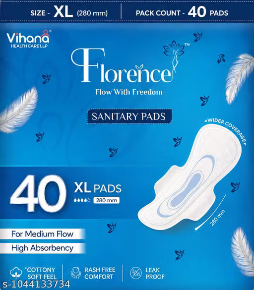 Extra Long & Extra Absorbent - XL (40 Napkins) Sanitary Pads for Women