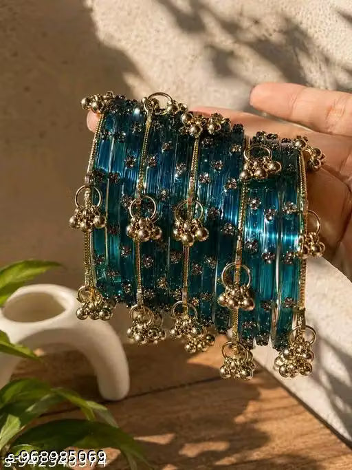 TRENDING Kashmiri GHUNGROO WITH NAG BANGLES (Radium COLOR)