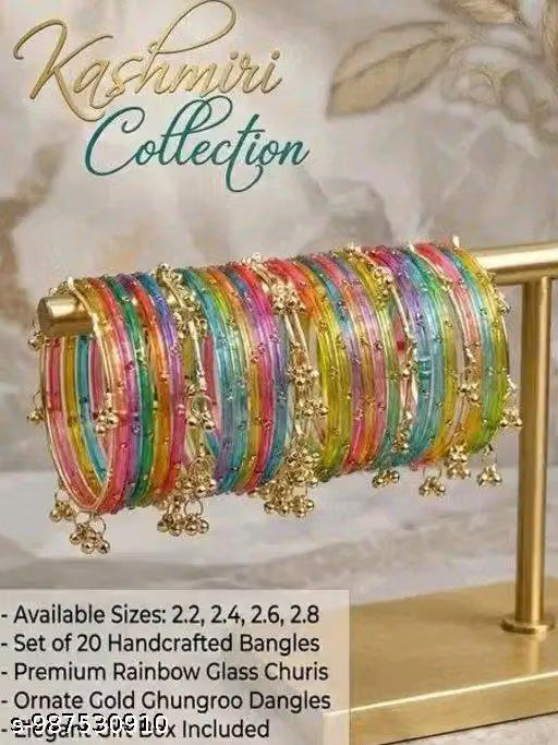TRENDING KASHIMIRI GHUNGROO WITH NAG BANGLES (LIGHT MULTI COLOR)