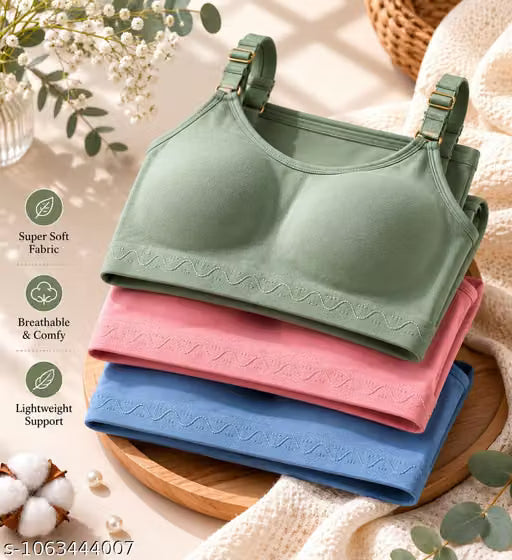 COMBO OF 3 Comfy Sport Bra suitable for Daily Use (Non Padded) sports bra
