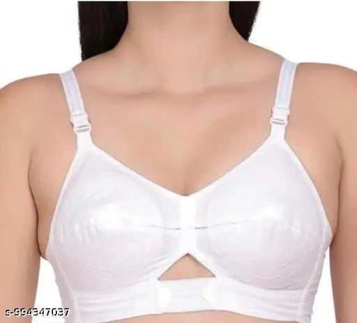 Women's Cotton Non-Padded Non-Wired Full Coverage Bra (White)
