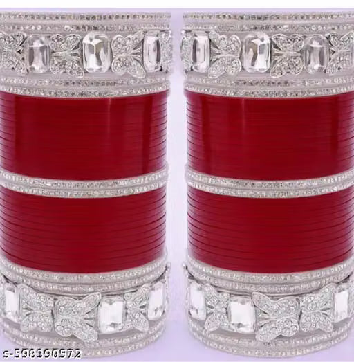 Karwachauth Exclusive Red Bridal Chooda with Stones