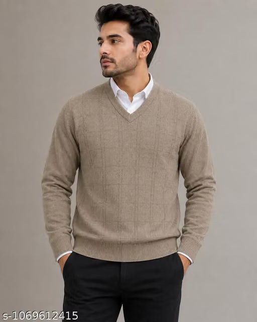 Executive Textured Knit Sweater V. Shape