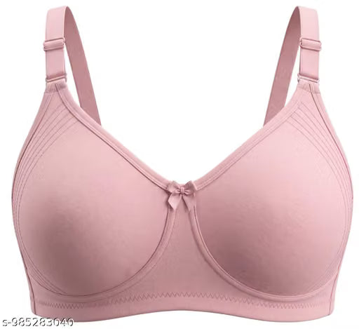 Premium Quality Women's Soft Cotton Full Coverage Non Padded Non Wired Bra | Extra Wide Shoulder Straps | Plus Size Heavy Bust Support | Cup Stitch Design | Side Support Panels | Full Back Coverage | Everyday Comfort Daily Wear Bra