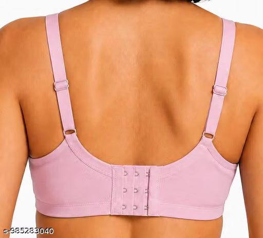 Premium Quality Women's Soft Cotton Full Coverage Non Padded Non Wired Bra | Extra Wide Shoulder Straps | Plus Size Heavy Bust Support | Cup Stitch Design | Side Support Panels | Full Back Coverage | Everyday Comfort Daily Wear Bra
