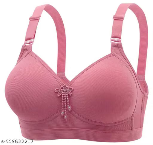 non wired ok tshirtbra with austabel straps &lace detai daily wear