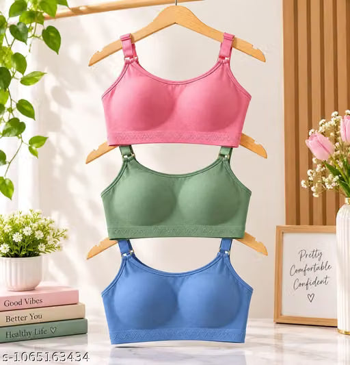 COMBO OF 3 Women Sports Non Padded Exercise gym Running Bra
