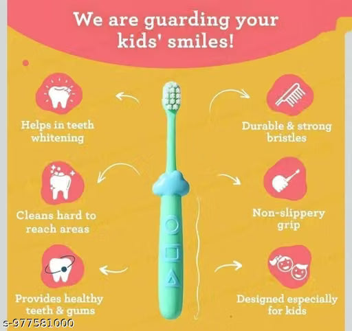NNBB Kids Soft Bristle Toothbrush Set Pack of 3 | BPA Free | Easy Grip Handle | 3+ Years Multicolor