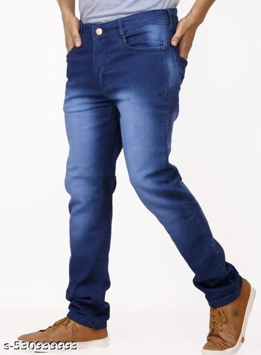 Trendy Denim Slim Fit Casual Wear Full Leangth Jeans Pants For Men