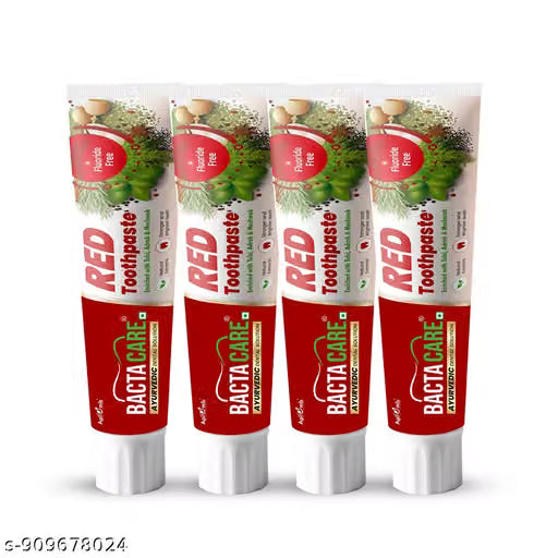 Bactacare Red Toothpaste - An ayurvedic gum care - 100g Pack of 4