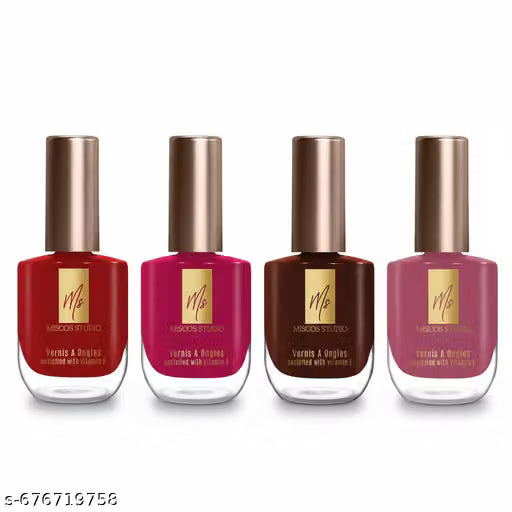 Miscos Glossy Combo Nail Enamel | MS05 | 15 Ml - Pack Of Nail Paint with Quick Dry, Chip Resistant Nail Polish – No-Toxin, Vegan, Long Lasting Gel Finish with High Shine Nail Lacquer