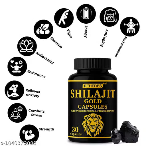 Pure Natural & Herbal Shilajit Gold Capsules 30 Capsules, 500MG - Natural Energy Booster