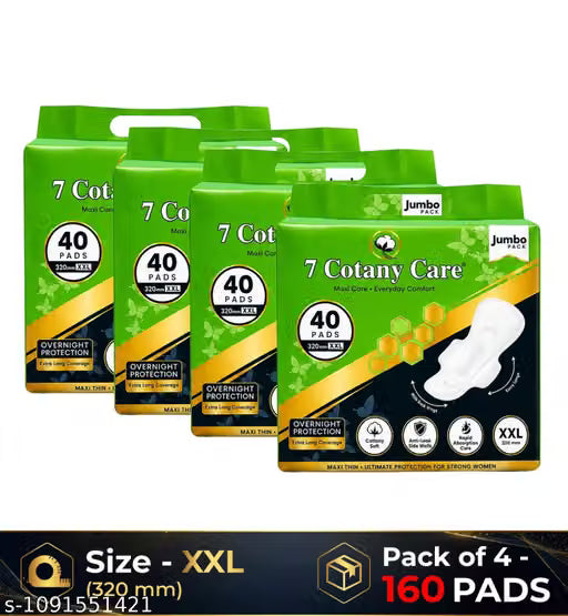 7 Cotany Care Maxi Care XXL 320mm Sanitary Pads - Pack of 4 (160 Pads)