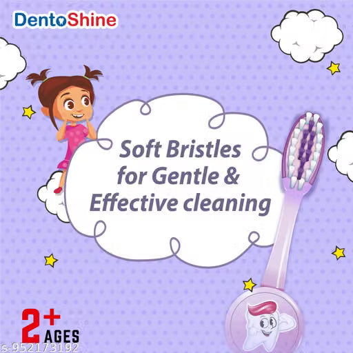 DentoShine Easy Grip Toothbrush for Kids Pack of 4