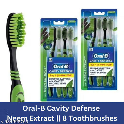 Oral-B Cavity Defense Neem Soft Toothbrush - 8 brush (4 x 2)