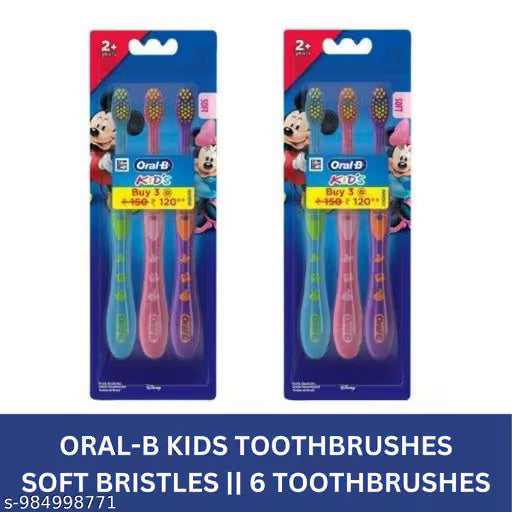 Oral-B Mickey Mouse Kids Soft Toothbrush - 6 brush (3 x 2)