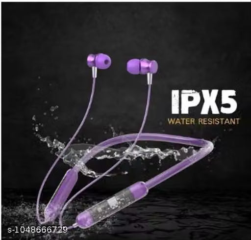 Neckband Wireless Bluetooth Earphones Hydro Purple True Wireless Bluetooth Earphones with 30 Hours Playtime & Compatible for all