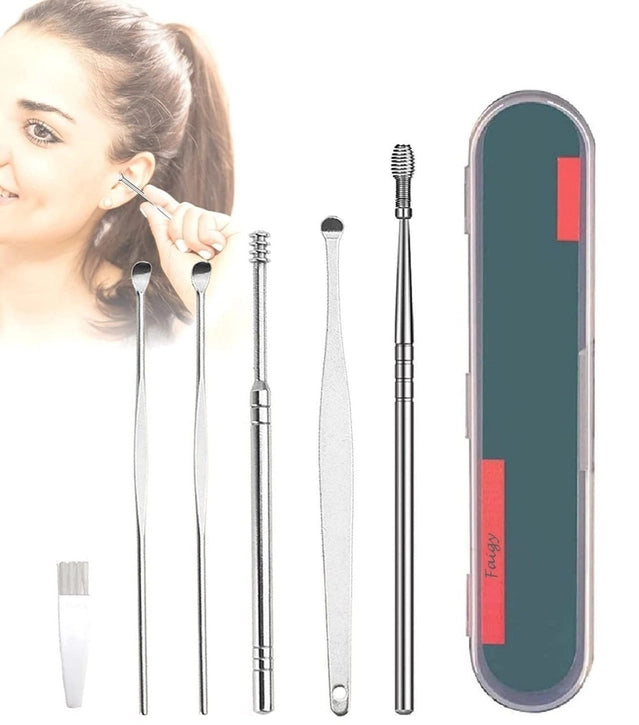 6 Pcs Earwax Removal Kit Stainless Steel