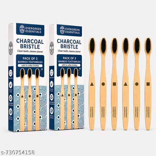 EE Bamboo toothbrush with Soft Bristles (Pack of 6)
