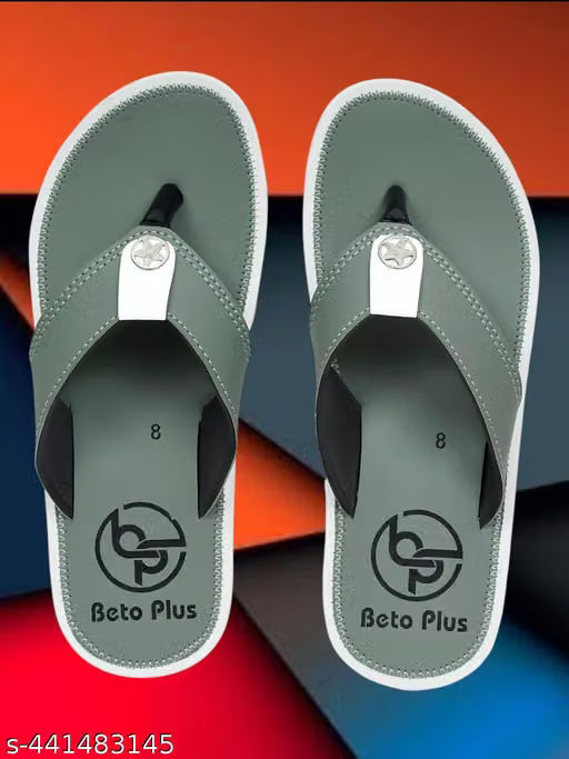 Classy Men Beto Plus Leather Look Comfortable Flip Flop Slipper Cheapest rate