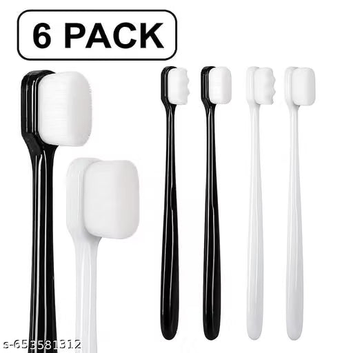 (Pack of 6) Toothbrush for Sensitive Gums, Micro Fur Manual Toothbrush with 20000 Soft Floss Bristle for Men, Women, Elderly, Braces and Gum Recessions, Protect Fragile Gums