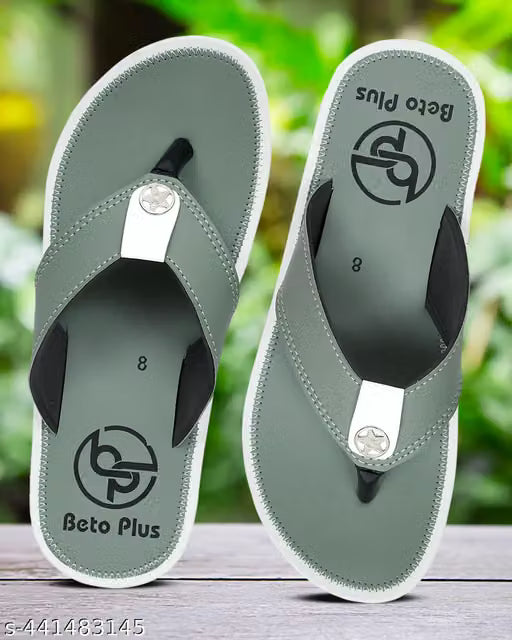 Classy Men Beto Plus Leather Look Comfortable Flip Flop Slipper Cheapest rate