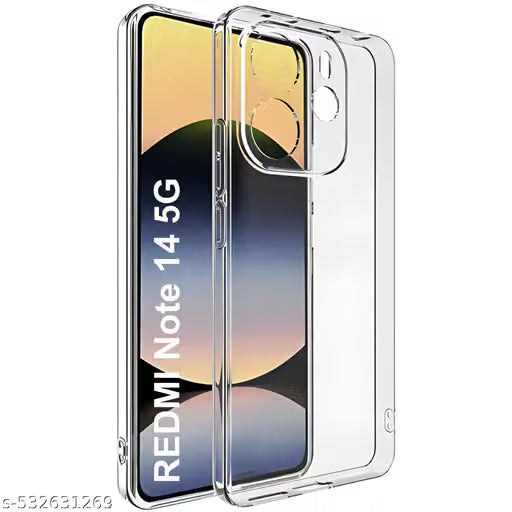 GOLKI COVERS Back Cover for Redmi Note 14 5G (Transparent, Camera Bump Protector, Silicon, Pack of: 1)
