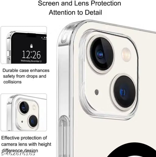AEIDESS iPhone 15 Plus Back Case Cover | Compatible with MagSafe | Scratch-Resistant Back Case Cover | Clear Back Case Cover Compatible for iPhone 15 Plus |