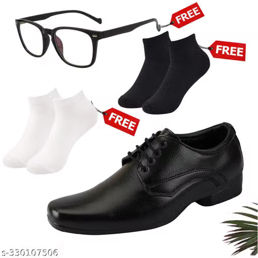 Fashionable Formal Shoes/Party Shoes/Multicolour Free Sunglasses & Free Socks Combo/For Men And Boys