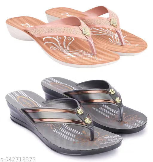 Astel Multicolor Combo of Women's Slippers and Flipflop - Pack of 2