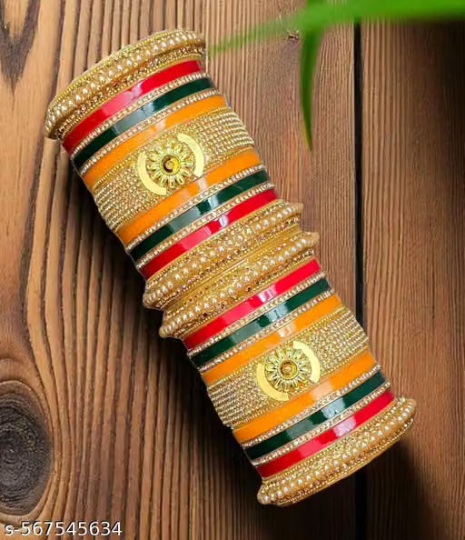Multicolor Designer Bridal Chooda Chuda Set for Women & Girls | Punjabi Chura Choora | New Design Bangles & Kada | Traditional Wedding Bangles New Model