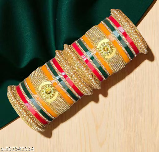 Multicolor Designer Bridal Chooda Chuda Set for Women & Girls | Punjabi Chura Choora | New Design Bangles & Kada | Traditional Wedding Bangles New Model