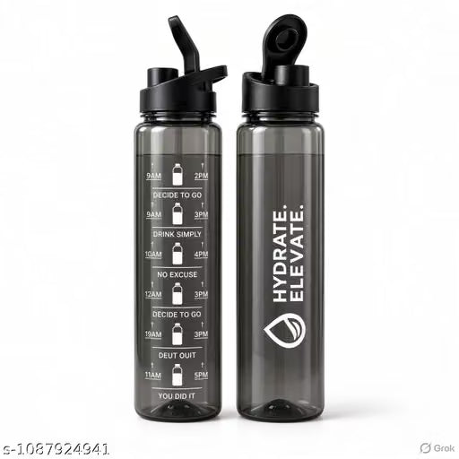 Classic Travel Friendly Water Bottle with time mekar for Gym Office Outdoor