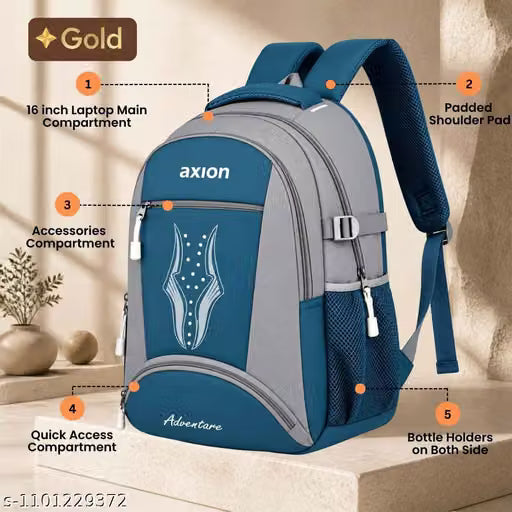 35 Litre College Laptop Backpack with 5 Spacious Compartments for Men & women bags Unisex | Stylish School & College Bags Boys & Girls | Leisure, Casual, Travel, Business, Office Bagpack