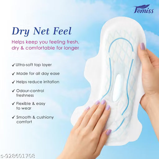 Femiss Sanitary Pads Quick Absorb Pads | Extra Large - Size 290mm | Leak-Proof Sanitary Pads Super Absorbent | 20 Pads, Pack of 1