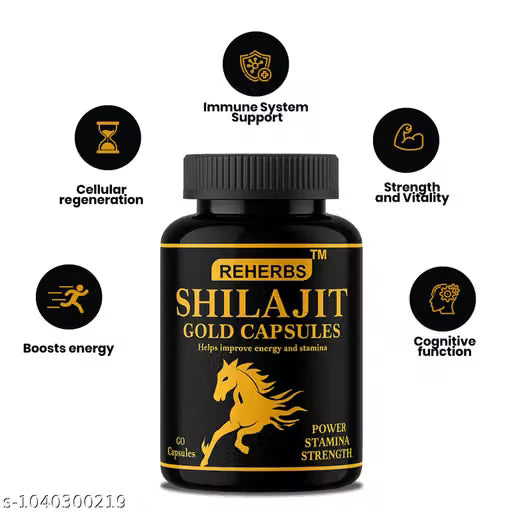 Pure Natural & Herbal Shilajit Gold Capsules 60 Capsules, 500MG - Natural Energy Booster