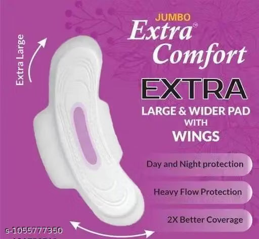 Jumbo Extra XXXL 320mm Soft Thin Dry Net Sanitary Napkin Pad With Wing For Women, Girl Jumbo pack of 40 Pads
