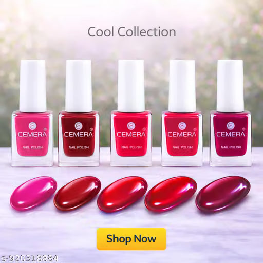 Cemera Nail Polish COOL - Purple Berry Collection (Pack of 5, 8ml)