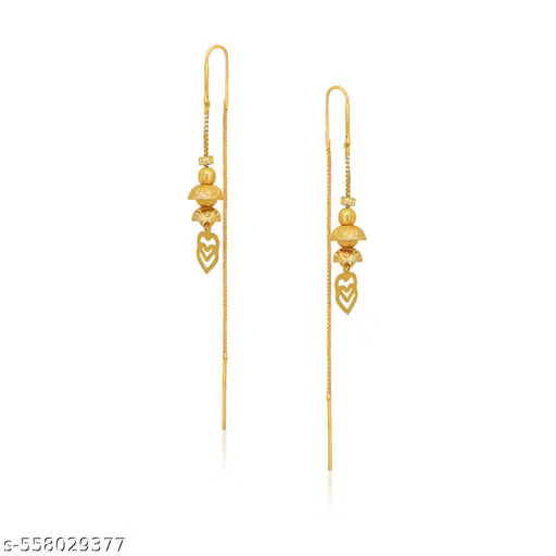 Earrings Suidhaga Earrings Golden earrings Premium Collection Of Bollywood Tollywood Stylish Long Suidhaga Earrings For Women And Girls (Pack of 1 Pair)