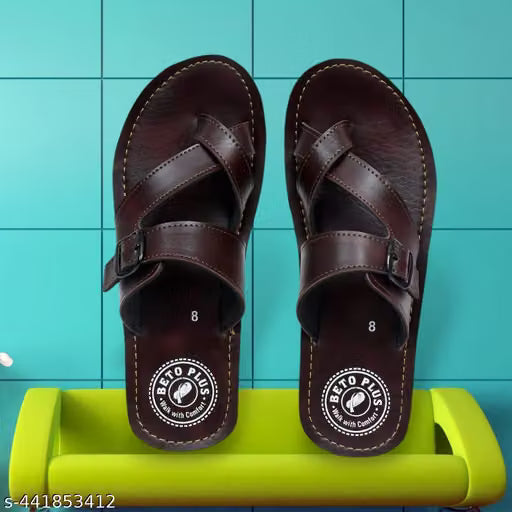 Classy Beto Plus Comfortable Stylish Brown Color Men's Flip Flop Slipper